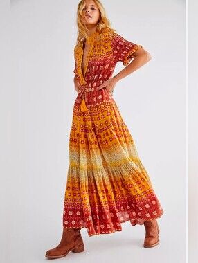 Free People Floral Pattern Boho Dress XS